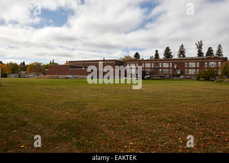 Fußballplatz am City Park College High School Saskatoon Saskatchewan Kanada Stockfoto