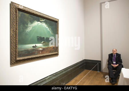 Peder Balke Ausstellung National Gallery, London, UK 11. November 2014.  "Nordkap" 1840, Peder Balke ist unter den meisten bahnbrechenden Malern des 19. Jahrhunderts Skandinavien Credit: Jeff Gilbert/Alamy Live News Stockfoto