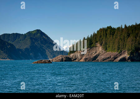 Landschaft entlang der Ufer der Resurrection Bay in Alaska. Stockfoto