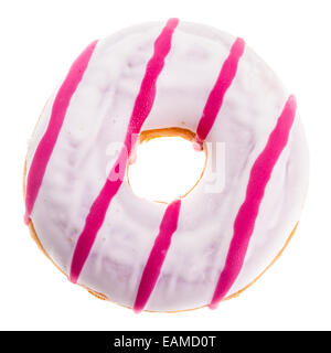 leckere leckere Donuts, die über einen weißen Hintergrund isoliert Stockfoto