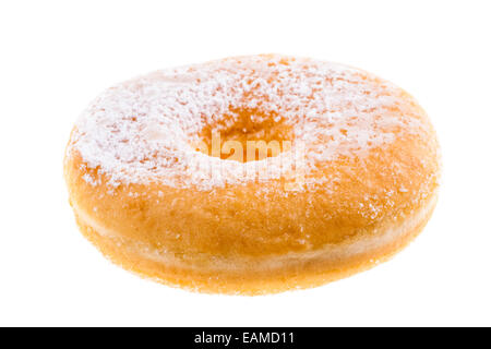 leckere leckere Donuts, die über einen weißen Hintergrund isoliert Stockfoto