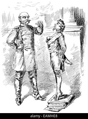 Benjamin Disraeli, 1. Earl of Beaconsfield, anlässlich des Berliner Kongresses zu karikieren. Stockfoto