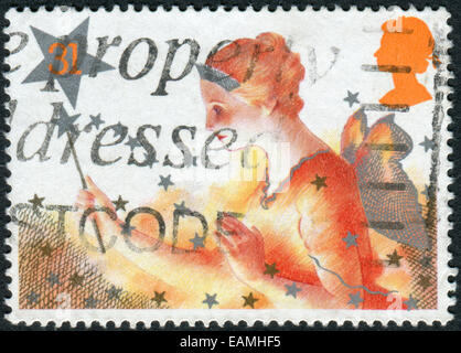 Vereinigtes Königreich - ca. 1985: Briefmarke gedruckt in England, Weihnachtsmärchen, zeigt eine gute Fee, ca. 1985 Stockfoto