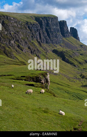 Quiraing Berglandschaft der Trotternish Ridge auf der Isle Of Skye. Inneren Hebriden. Schottland, Vereinigtes Königreich Stockfoto