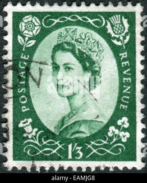 Vereinigtes Königreich - ca. 1953: Briefmarke gedruckt in England, zeigt ein Porträt von Königin Elizabeth II, ca. 1953 Stockfoto