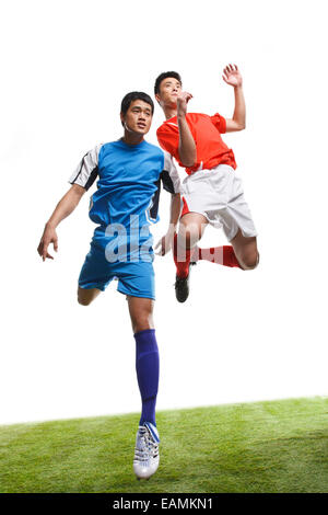 Die zwei Fußballspieler Stockfoto