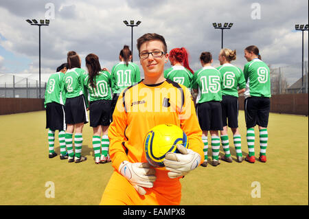 Frauen Fußball-Team Praxis, Bradford College, UK Stockfoto