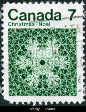 Kanada - ca. 1971: Briefmarke gedruckt in Kanada, Weihnachts-Ausgabe zeigt Schneeflocke, ca. 1971 Stockfoto