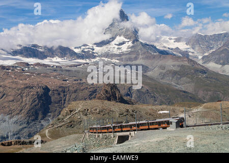 Matterhorn vom Gornergrat, Zermatt, Schweiz. Stockfoto