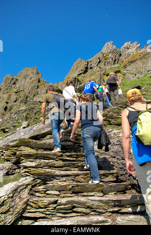 die berühmte Insel Skellig Michael in Irland Stockfoto