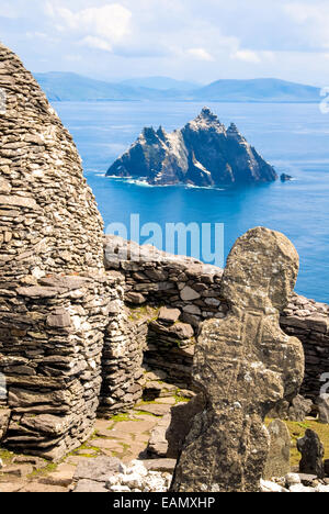 die berühmte Insel Skellig Michael in Irland Stockfoto