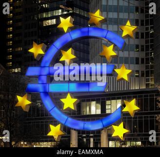 Euro-Statue, Frankfurt Am Main, Hessen, Deutschland Stockfoto