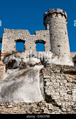 Die alte Burgruine in Ogrodzieniec, Polen Stockfoto