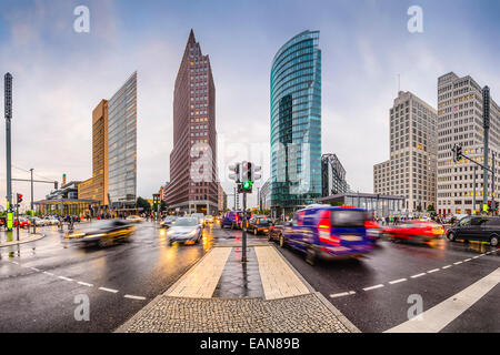 Skyline von Berlin, Deutschland am Potsdamer Platz financial District. Stockfoto