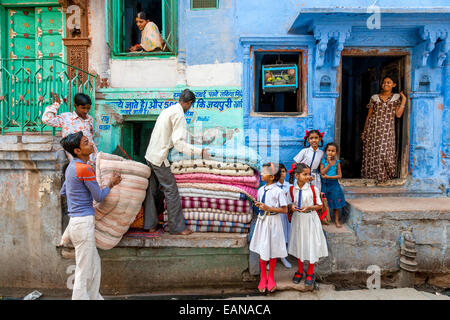 Straßenszene, Jodhpur, Rajasthan, Indien Stockfoto
