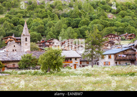 Bonneval-Sur-Arc Dorf, Parc National De La Vanoise, Savoie, Rhône-Alpes, Frankreich Stockfoto