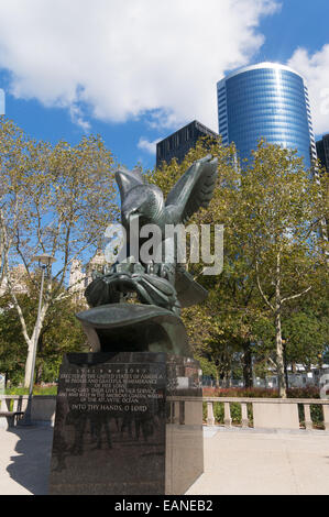 American Eagle Ostküste Memorial Battery Park in Manhattan, New York, USA Stockfoto