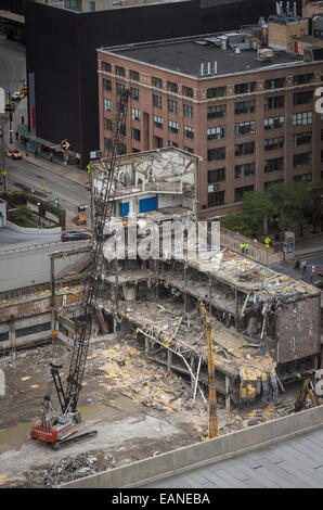 Abriss des Gebäudes, Chicago USA Stockfoto