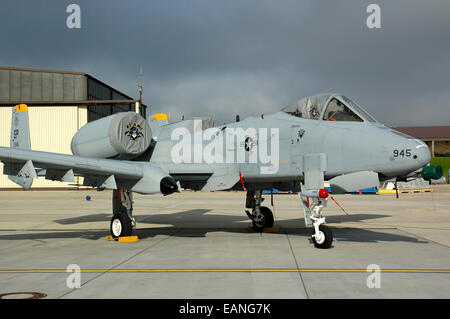 US Air Forces Europe (USAFE) a-10 Thunderbolt II in Spangdahlem Air Base, Deutschland. Stockfoto