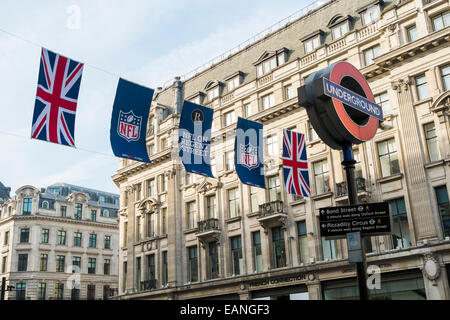 NFL in der Regent Street, London, 27. September 2014 Stockfoto