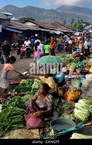 Obst und Gemüse Markt in Ende, Flores Insel Stockfoto