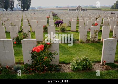 Tyne Cot Commonwealth War Graves Friedhof und Denkmal für die fehlenden. Tyne Cot, in der Nähe von Ypern (Lepra) Belgien. Tyne Cot, Krieg grav Stockfoto