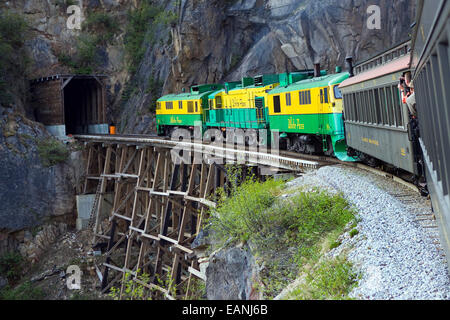 White Pass & Yukon Route Railway in der Nähe von Skagway, Alaska Stockfoto