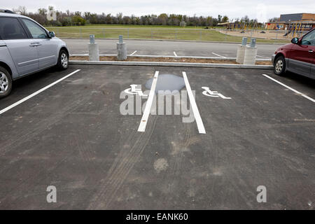 Parkplätze auf Parkplatz Saskatchewan Kanada deaktiviert Stockfoto