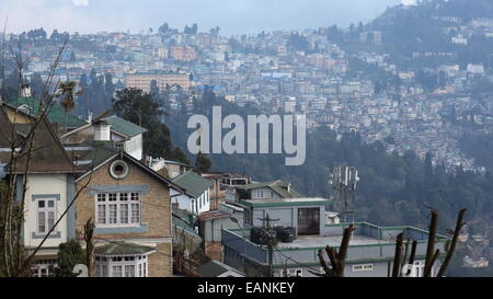 Darjeeling, eine wunderschöne Stadt in Nordost-Indien Stockfoto