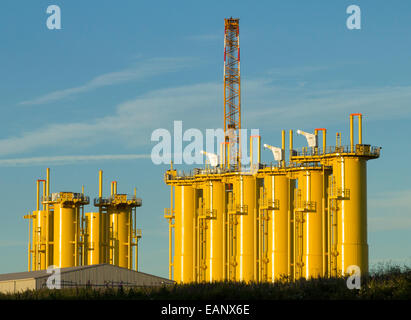 Offshore-Wind Turbine Fundament bei TAG Energy Solutions Ltd am Haverton-Hügel in der Nähe von Middlesbrough, England, UK Stockfoto