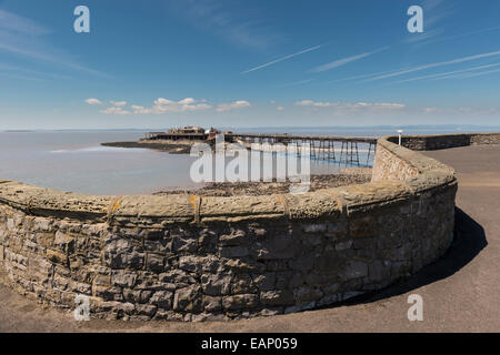 Stillgelegten Birnbeck Pier, Weston Super Mare, North Somerset., UK.  Vom Pier-Generator Eugenius Birch entworfen und im Jahre 1867 eröffnet. Stockfoto