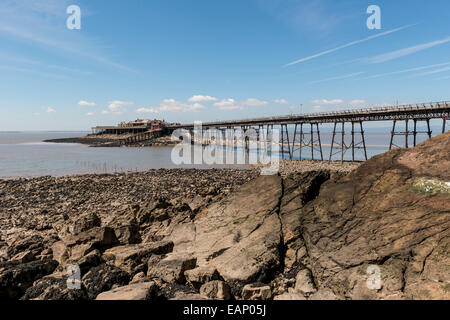 Stillgelegten Birnbeck Pier, Weston Super Mare, North Somerset., UK.  Vom Pier-Generator Eugenius Birch entworfen und im Jahre 1867 eröffnet. Stockfoto