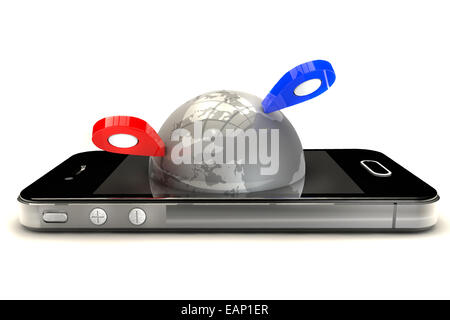 Mobile GPS-Navigation, Reisen und Tourismus-Konzept Stockfoto