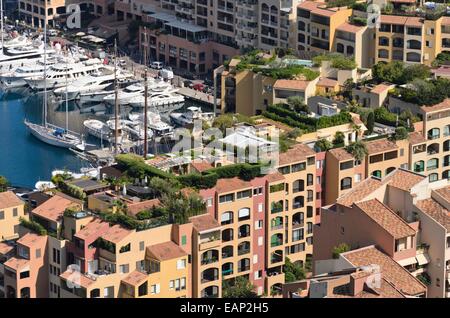 Dachgärten auf Wohnhäuser, Monaco Stockfoto