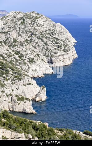 Steilküsten, Calanques Nationalpark, Frankreich Stockfoto