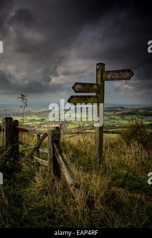 Ein Blick von der Cleveland Way Langstrecken Wanderweg in der Nähe von Sutton Bank, North Yorkshire Stockfoto