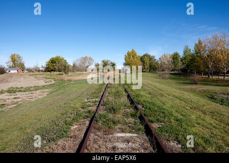 alte verlassene ländlichen erhöhten Zug Spur Bengough Saskatchewan Kanada Stockfoto