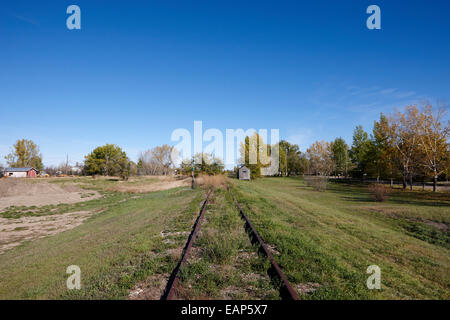 alte verlassene ländlichen erhöhten Zug Spur Bengough Saskatchewan Kanada Stockfoto