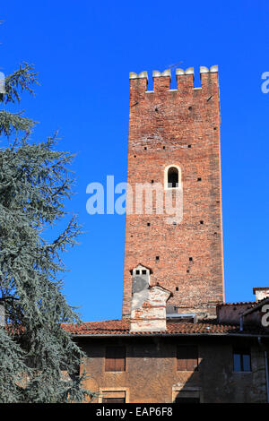 Der Turm des Olympischen Theaters Teatro Olimpico in Vicenza, Italien, Region Venetien. Stockfoto