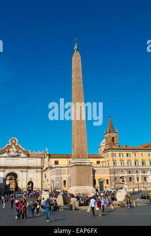 Ägyptischer Obelisk, Piazza del Popolo, Tridente, Centro Storico, Rom, Italien Stockfoto