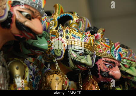 Wayang Golek, eine indonesische traditionelle Marionette aus Holz gefertigt. Stockfoto