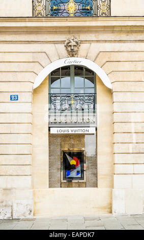 Louis Vuitton Store am Platz Vendome, Paris, Ile de France, Frankreich Stockfoto