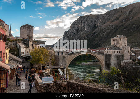 Mostar in Bosnien und Herzegowina die Altstadt Stari Most oder alte Brücke Stockfoto