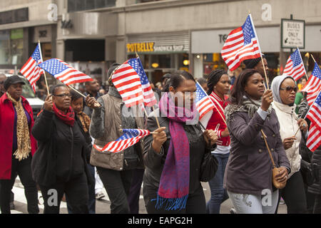 Veterans Day Parade, 5th Ave., New York City. Stockfoto