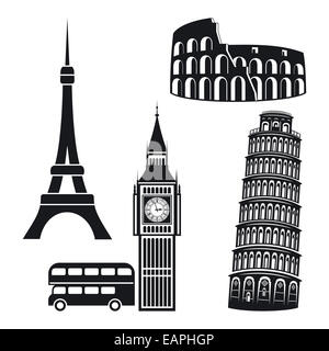 Städte-Symbole Stockfoto