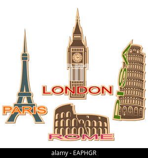 Städte-Symbole Stockfoto