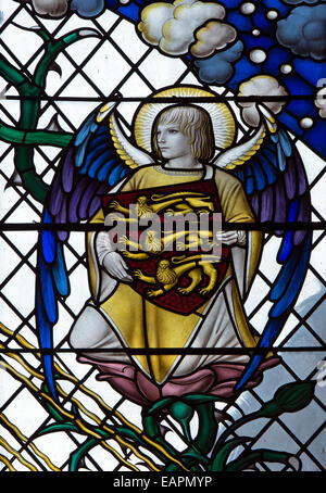 Second World War Memorial Fenster Detail, Kathedrale von Worcester, UK Stockfoto