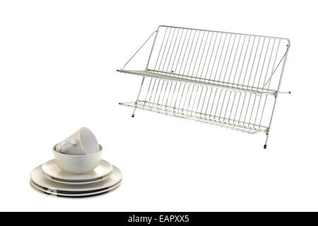 Eine Nahaufnahme von einem Geschirrablage Stockfoto