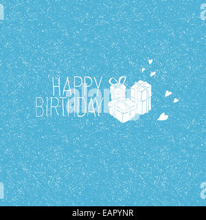 Happy Birthday handgezeichnete Karte, Vektor Stockfoto