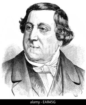 Porträt von Gioachino Antonio Rossini, 1792-1868, italienischer Komponist, Opernkomponisten des Belcanto Porträt von Gioachino Anto Stockfoto